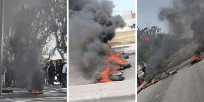 مواطنون يحتجون ويغلقون هذه الطريق..#خبر_عاجل - المصدر تونس